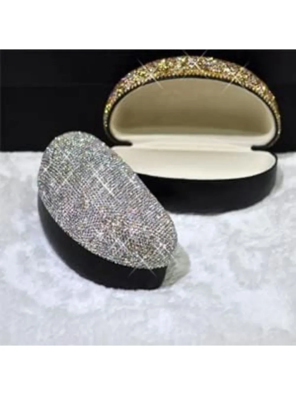 Bling Crystal Rhinestone Hard Shell Sunglasses Case - Large Eyeglass Storage